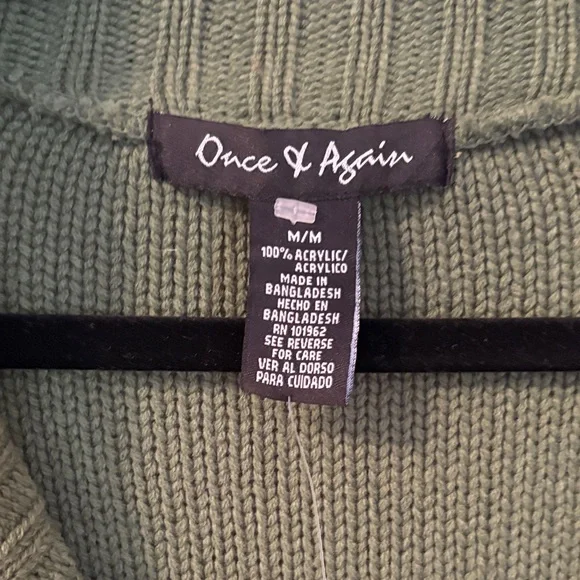 Once & Again Women's Green Knit Cardigan - Picture 2 of 4